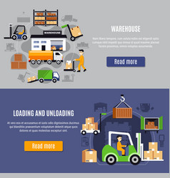 Warehouse flat composition set Royalty Free Vector Image
