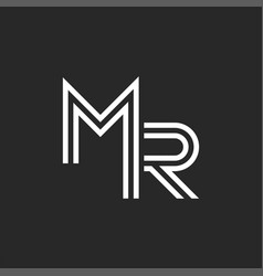 Hexagon monogram initials mr rm logo design Vector Image