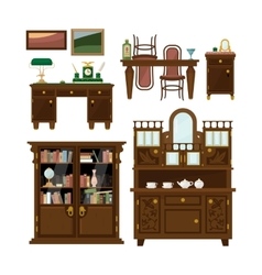 Furniture in classical style five objects Vector Image