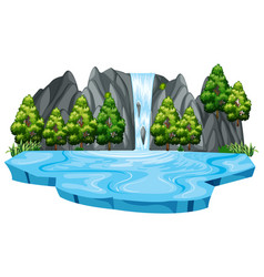 Isolated nature waterfall landscape Royalty Free Vector