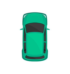 Green sedan car top view city vehicle transport Vector Image