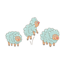 Cute cartoon sheep set farm animals funny lambs Vector Image
