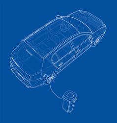 Electric vehicle charging station sketch Vector Image