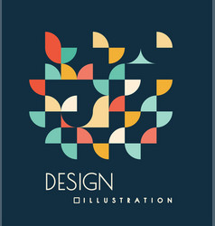 Abstract geometric design with different shapes Vector Image