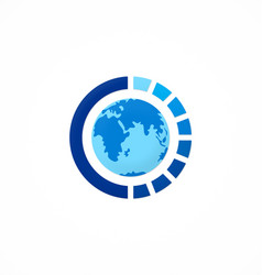 Sphere curve round technology company logo Vector Image