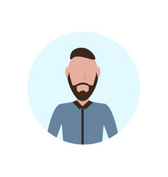 Brown hair man avatar isolated faceless beard male