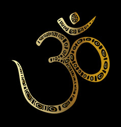 Ohm om aum symbol hand drawn Royalty Free Vector Image