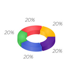 3d donut chart infographic concept with five Vector Image