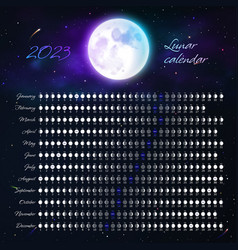 Moon phases calendar Royalty Free Vector Image