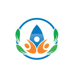 Abstract human leaf logo image Royalty Free Vector Image