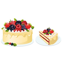 Fruit cake Royalty Free Vector Image - VectorStock