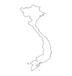 Vietnam - solid black silhouette map of country Vector Image