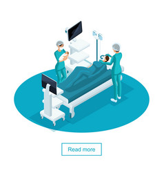 Isometric observation concepts in hospital Vector Image