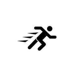 Running man icon white black silhouette Royalty Free Vector