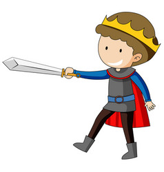 Young medieval man holding a sword Royalty Free Vector Image