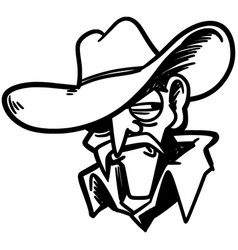 Cowboy face Royalty Free Vector Image - VectorStock