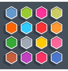 Flat blank web button square icon with shadow Vector Image