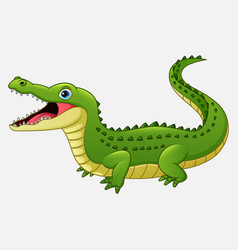 Cartoon crocodile isolated on white background Vector Image