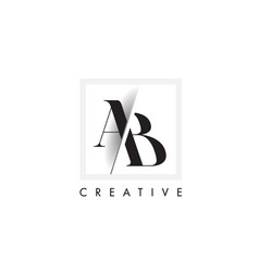 Ab letter logo design icon with serif font Vector Image