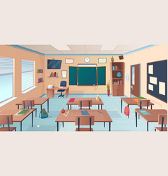 classroom interior school or college room with vector image