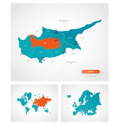 Cyprus map Royalty Free Vector Image - VectorStock