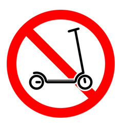 Flat simple no scooter road sign Royalty Free Vector Image