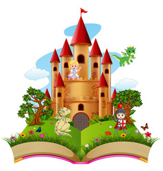 Castle in the storybook Royalty Free Vector Image