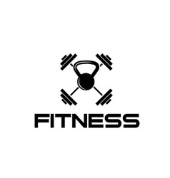 Grunge kettlebell and barbell design template Vector Image