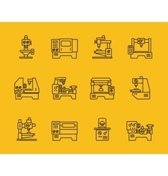 Cnc milling machine line icon Royalty Free Vector Image