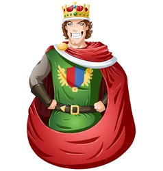 Handsome king cartoon standing with smile Vector Image