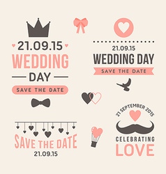 Wedding set of label badges stamp and design Vector Image