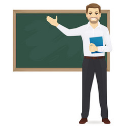 The teacher at blackboard Royalty Free Vector Image