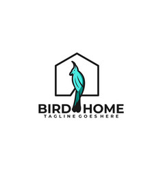 Home decor logo design bird in window template Vector Image