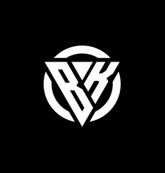 Bk logo monogram with triangle shape and circle Vector Image