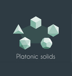 Four platonic solids sacred geometry Royalty Free Vector