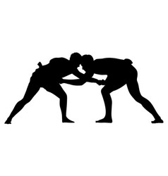 Silhouettes greco roman wrestling athletes Vector Image