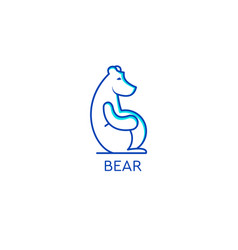 Stylized graphic polar bear logo templates Vector Image