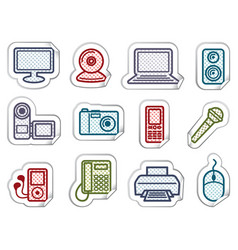 Modern Technology Stickers Royalty Free Vector Image