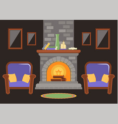 Interior of a living room with two chairs Vector Image