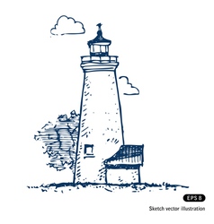 Hand drawn lighthouse Royalty Free Vector Image
