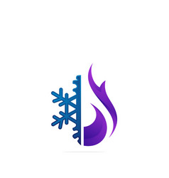 Logo design icon colorful fire cold snow Vector Image