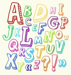 Alphabet hand drawn letters Royalty Free Vector Image