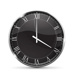 Clock black clock face with roman numerals Vector Image