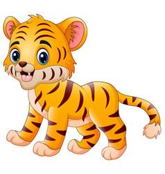 Little tiger make a happy Royalty Free Vector Image