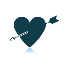 Cartoon red heart pierced arrow element Royalty Free Vector
