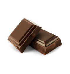 Realistic piece chocolate Royalty Free Vector Image
