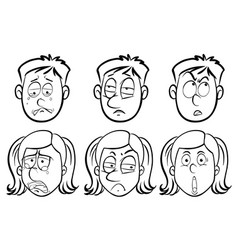 People with different facial expressions Vector Image