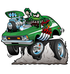 Cute hot rod car motor racing team Royalty Free Vector Image