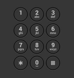 Smartphone dial keypad screen on white background Vector Image