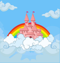 Fantasy princess castle on moon in nighty sky Vector Image